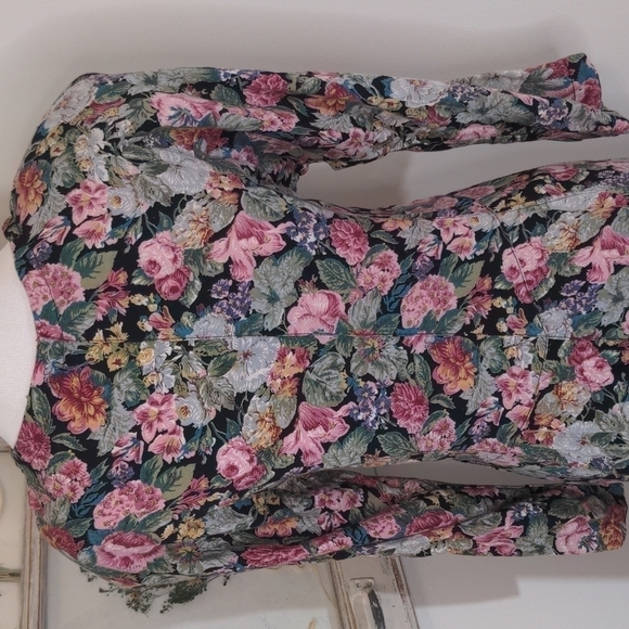 Vintage 80's 90's Floral Long Midi Dress - Picture 8 of 12